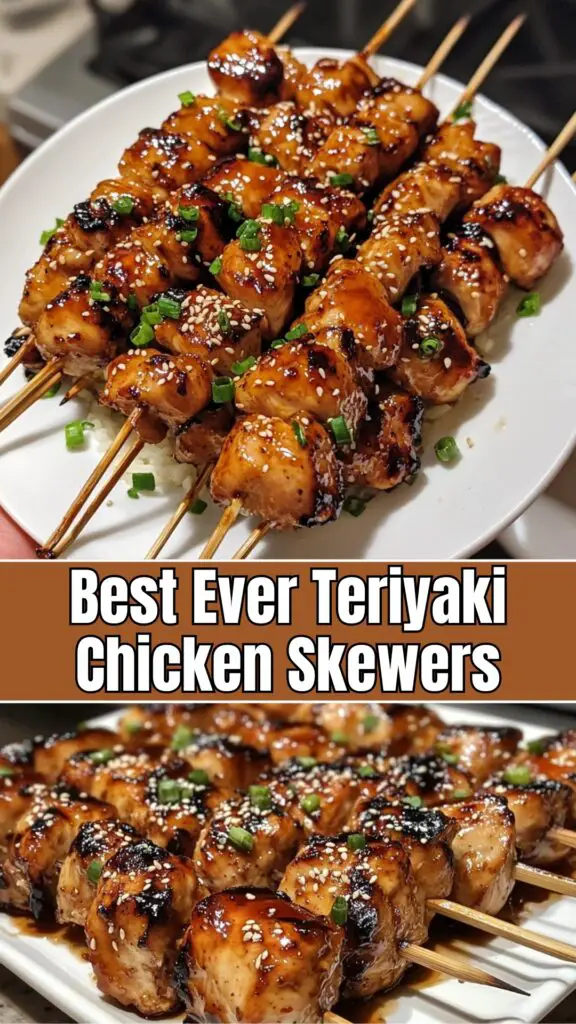 Uncover the secret to the **Best Ever Teriyaki Chicken Skewers**! This quick and delicious recipe features tender, marinated chicken grilled to perfection, drizzled with mouthwatering teriyaki sauce. Perfect for summer BBQs, these skewers are not just easy to make but also a surefire hit for your dinner table. Try them tonight and impress your family or guests! Don't forget to save this pin for your next cooking adventure!