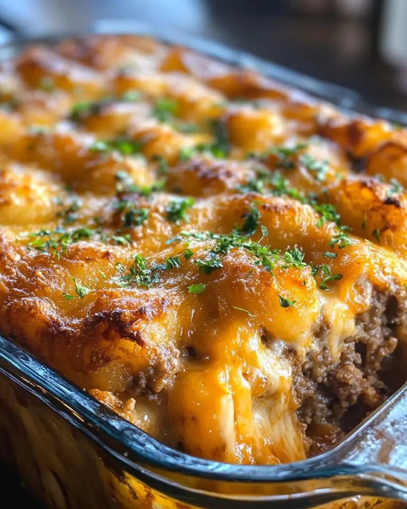 Cheesy Tater Tot Meatloaf Casserole