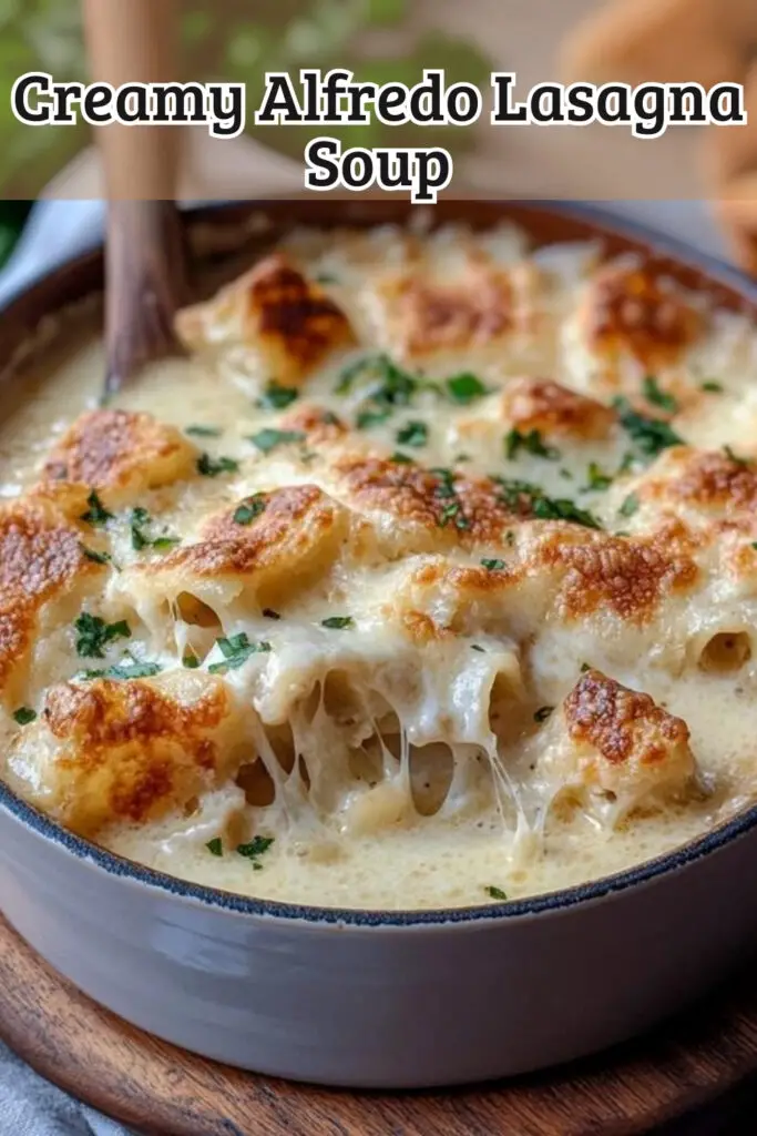 Get cozy this winter with our Delicious Creamy Alfredo Lasagna Soup Recipe! Perfect for cold nights, this creamy soup combines tender pasta, seasoned sausage, and fresh spinach in a velvety Alfredo sauce. It's a warm hug in a bowl that the whole family will adore! Try making this comforting dish tonight, and don’t forget to save this pin for your next cooking adventure!