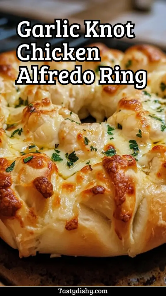 Indulge in this delicious Garlic Knot Chicken Alfredo Ring recipe that combines tender chicken, creamy Alfredo sauce, and cheesy garlic knots into a perfect meal. It's an impressive and easy dish, great for family dinners or gatherings! Not only is it bursting with flavor, but it’s also a crowd-pleaser that everyone will enjoy. Ready to elevate your dinner game? Save this pin and try your hand at this scrumptious recipe today!