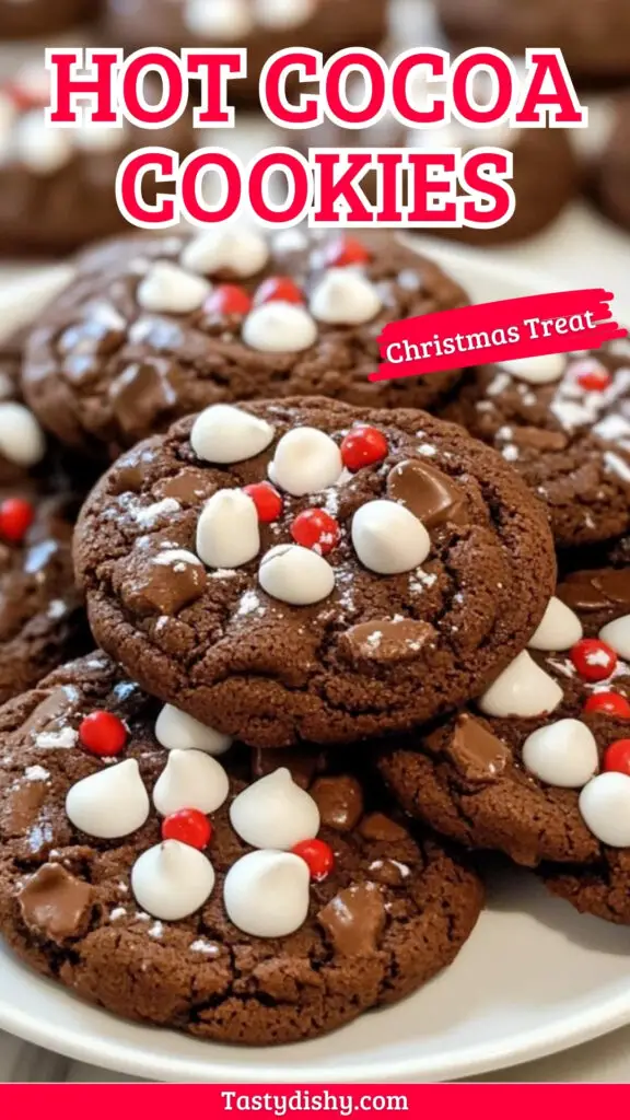 Cozy up this winter with our mouthwatering Hot Cocoa Cookies! Perfect for chilly nights, these cookies blend rich chocolate flavor with the comforting taste of hot cocoa. Easy to whip up and loved by all ages, they make a delightful addition to your holiday treats. Try these soft, warm cookies that are sure to brighten your Christmas festivities! Save this pin and make your festive gatherings sweeter! #HotCocoaCookies #ChristmasTreats #Baking #ChocolateDesserts