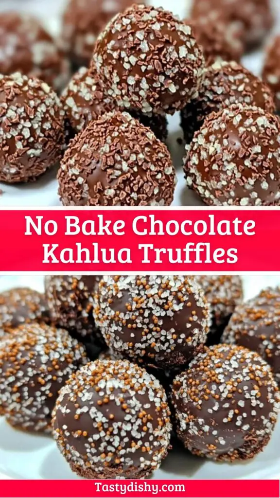 Indulge in the festive spirit with these easy No Bake Chocolate Kahlua Truffles! Perfect for your holiday gatherings, these truffles combine the rich flavors of Kahlua and chocolate, making them an irresistible treat. They're quick to make, require no baking, and are sure to impress your family and friends. Enjoy a bite of blissful decadence this Christmas! Don't forget to save this pin for your baking inspiration! #NoBakeChocolateKahluaTruffles #ChristmasTreats