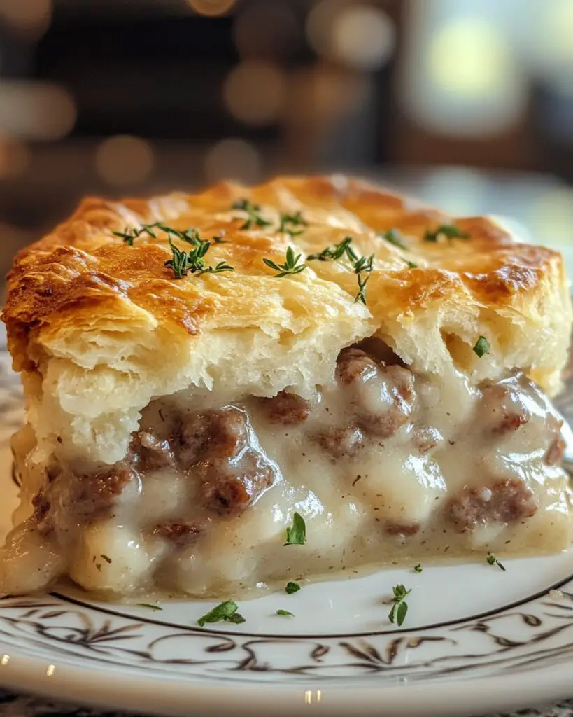 Sausage, Gravy, And Biscuit Pie