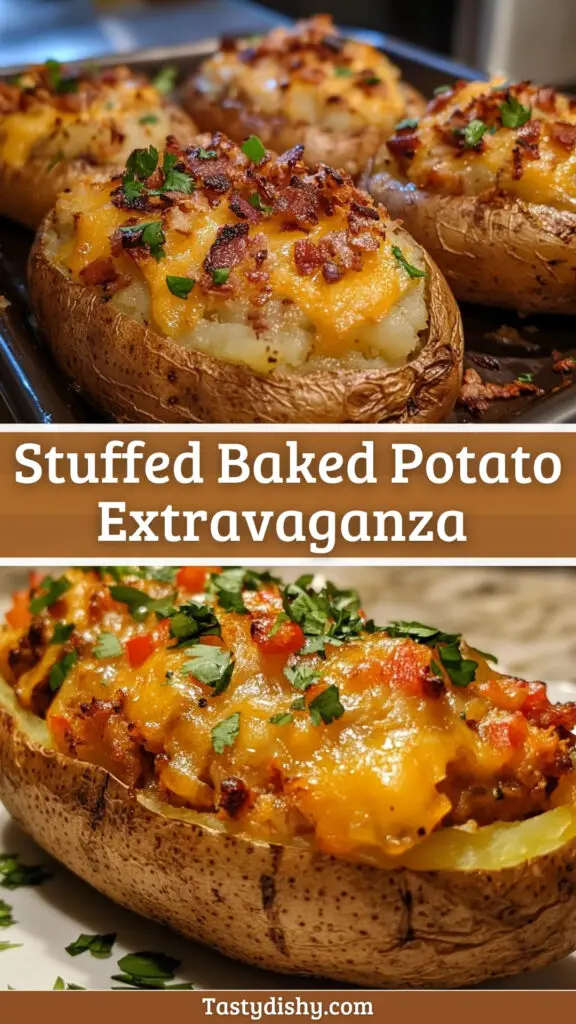 Get ready for a feast with the Ultimate Stuffed Baked Potato Extravaganza! Discover delicious recipes that transform simple baked potatoes into mouthwatering masterpieces. From cheesy, gooey fillings to savory toppings, each recipe is packed with flavor and sure to impress. Perfect for family dinners or gatherings with friends, these stuffed baked potatoes offer endless possibilities and make mealtime fun! Don't miss out—save this pin and start your tasty adventure today!