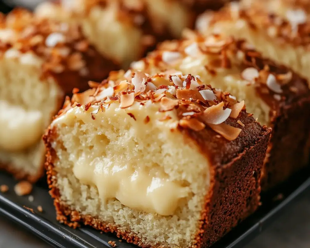 Indulge in our Decadent Coconut Cream-Filled Banana Bread Recipe! This delightful treat combines ripe bananas and rich coconut cream, all topped with toasted coconut for extra crunch. It's a perfect way to enjoy a sweet and tropical twist on your favorite banana bread. Your taste buds will thank you! Save this recipe today to make a deliciously moist loaf that’s sure to impress your family and friends. Try it now!