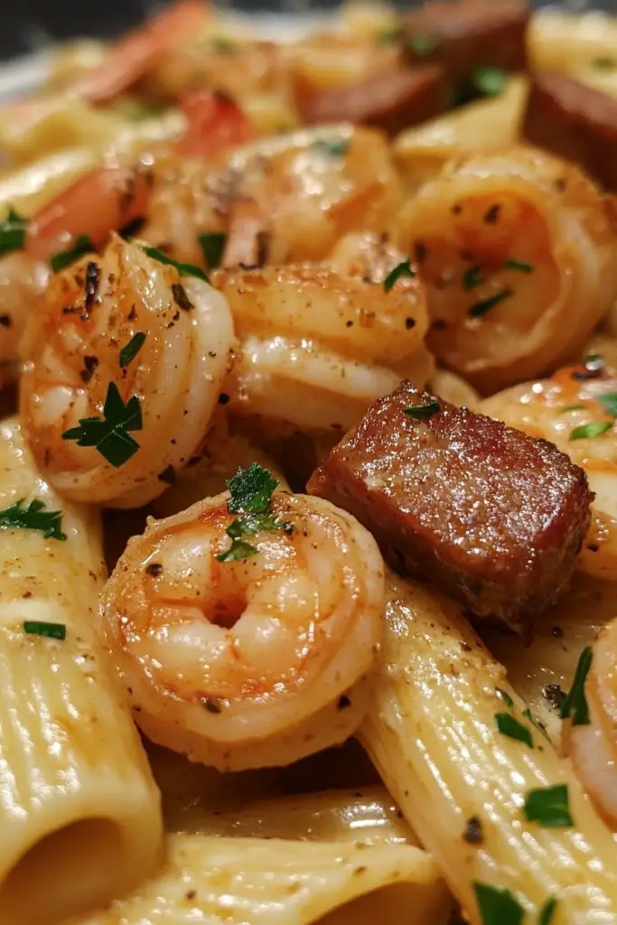 Indulge in this Delicious Creamy Cajun Shrimp Pasta with Sausage Recipe! This dish bursts with flavor, featuring tender shrimp and zesty andouille sausage enveloped in a rich creamy sauce. Perfect for a cozy dinner, it brings the heat and comfort of Cajun cuisine right to your table. Don’t miss out on trying this mouthwatering recipe—save this pin and get cooking today!
