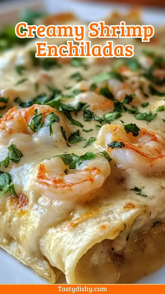 Indulge in these Delicious Creamy Shrimp Enchiladas that promise to impress! In just 45 minutes, you can whip up cheesy enchiladas loaded with succulent shrimp, zesty jalapeños, and fresh tomatoes, all enveloped in a rich creamy sauce. Perfect for a hassle-free dinner, this dish combines savory flavors that your family will adore. Don't wait—save this pin and try this mouthwatering recipe tonight!