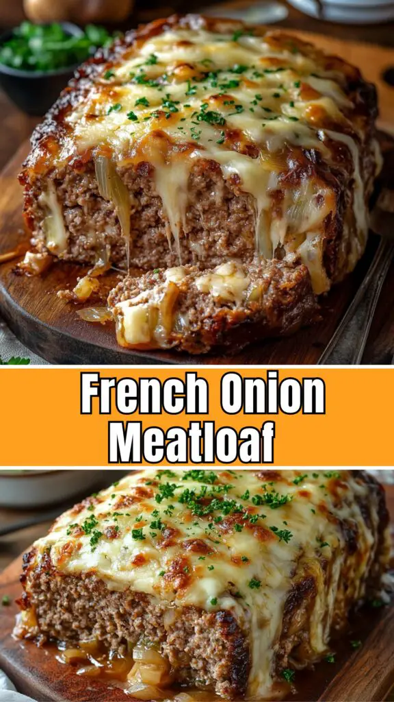 Discover the magic of French Onion Meatloaf, where savory ground beef meets rich, caramelized onions for an unforgettable meal. This recipe transforms a classic dish into a flavorful delight that's perfect for family dinners. Enjoy the comforting taste of French onion soup in every slice! Want to impress your loved ones? Save this pin and try this tasty twist at your next dinner!