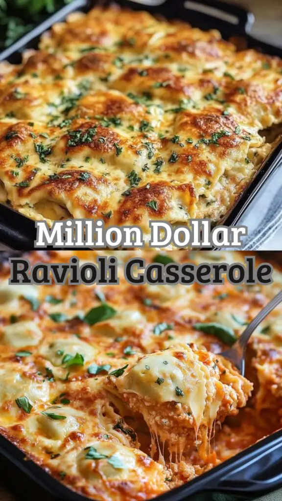 Discover the deliciousness of this Million Dollar Ravioli Casserole! This easy recipe combines cheesy goodness with savory flavors, making it a perfect family-friendly meal. Not only is it simple to prepare, but it’s also a crowd-pleaser that saves you time on busy nights. Don’t miss out—save this pin and try the recipe today!