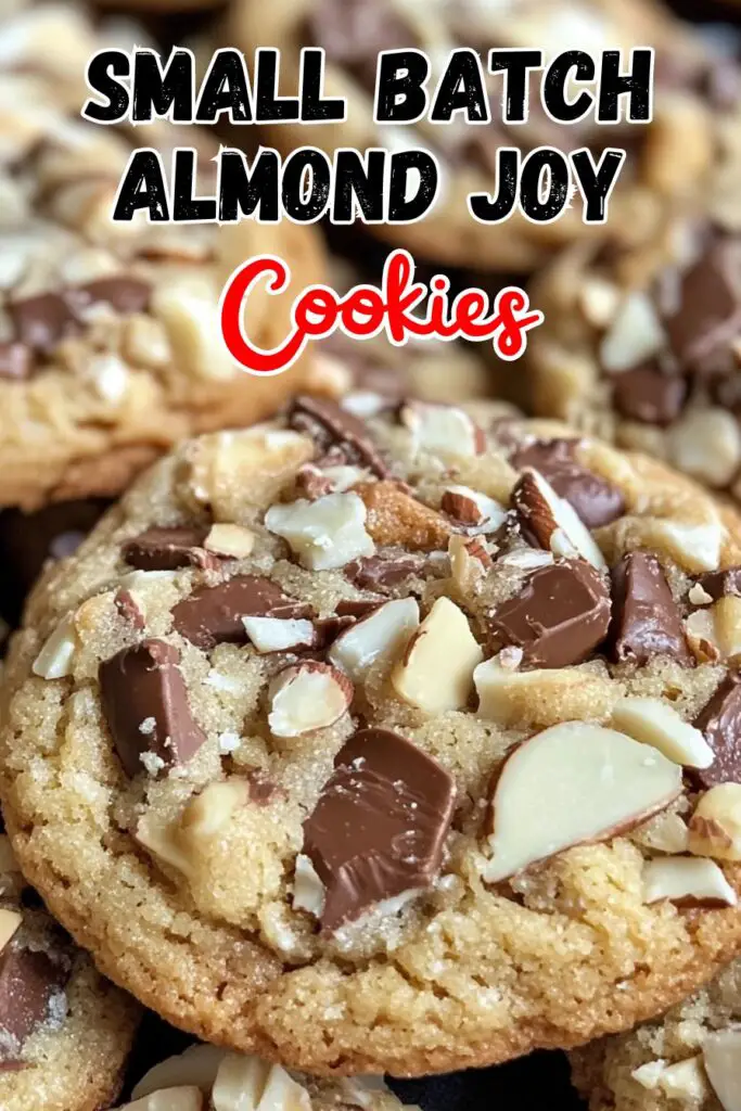 Indulge in the joy of baking with these Delicious Small Batch Almond Joy Cookies! This simple recipe combines sweet coconut, rich semi-sweet chocolate, and crispy sliced almonds for a treat that's reminiscent of your favorite candy bar. Perfect for satisfying your sweet tooth without overindulging, these cookies are quick to whip up and easy to freeze. Save this pin, gather your ingredients, and treat yourself to a batch of these irresistible cookies today!