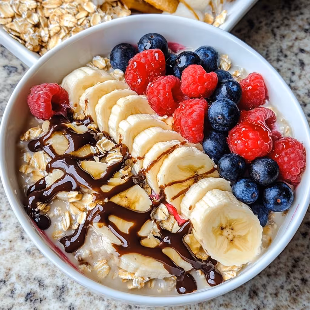 Start your day with these delicious Banana Split Oatmeal Bowls! Packed with whole grains, fresh fruit, and a hint of sweetness, this easy breakfast is a nutritious way to fuel your morning. Enjoy the flavor of bananas, strawberries, and a drizzle of honey in every bite. Try this fun twist on oatmeal and indulge in a guilt-free dessert-like breakfast. Save this pin and visit our site for the full recipe now!
