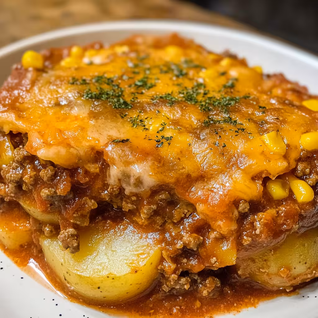 Warm up your family with this delicious Crock Pot Cowboy Casserole! This easy one-pot meal combines beef, beans, and creamy corn for a hearty dinner. Perfect for busy nights, just let it simmer while you enjoy your day. Serve with cornbread for a complete meal everyone will love!
