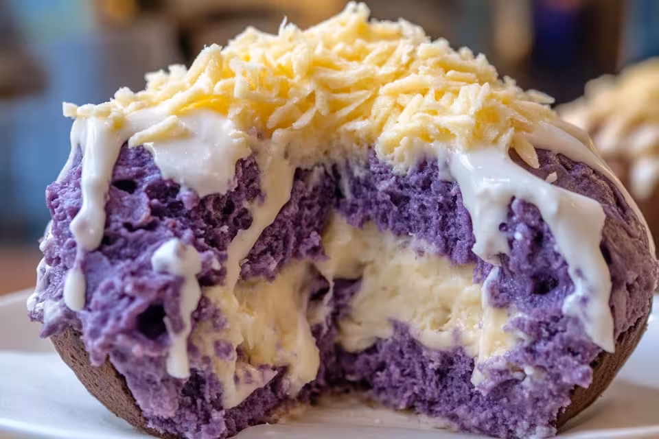 Indulge in our Delicious Ube Cheese Ensaymada! This sweet, fluffy pastry is swirled with creamy ube and topped with rich cheese, making it a perfect treat for any occasion. Enjoy the delightful blend of flavors that will surely satisfy your cravings. Try this recipe today, and don't forget to save this pin for quick access later!