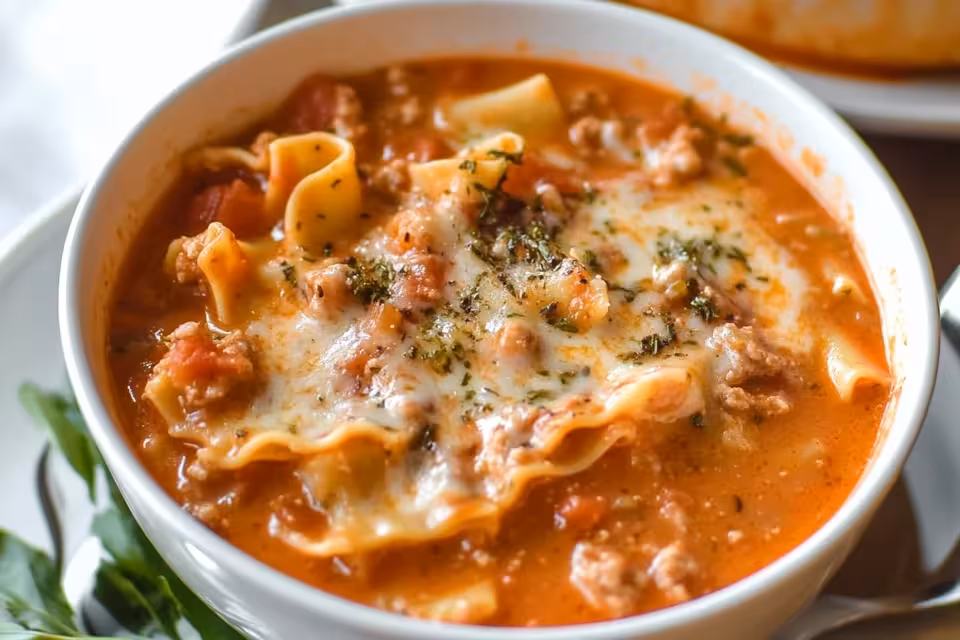 Savor the comforting flavors of Easy Creamy Lasagna Soup! This quick recipe combines pasta, rich tomato sauce, and creamy cheese for a delicious meal that warms the heart. Perfect for busy weeknights or cozy family dinners. Ready in no time, it's a delightful twist on classic lasagna that everyone will love!