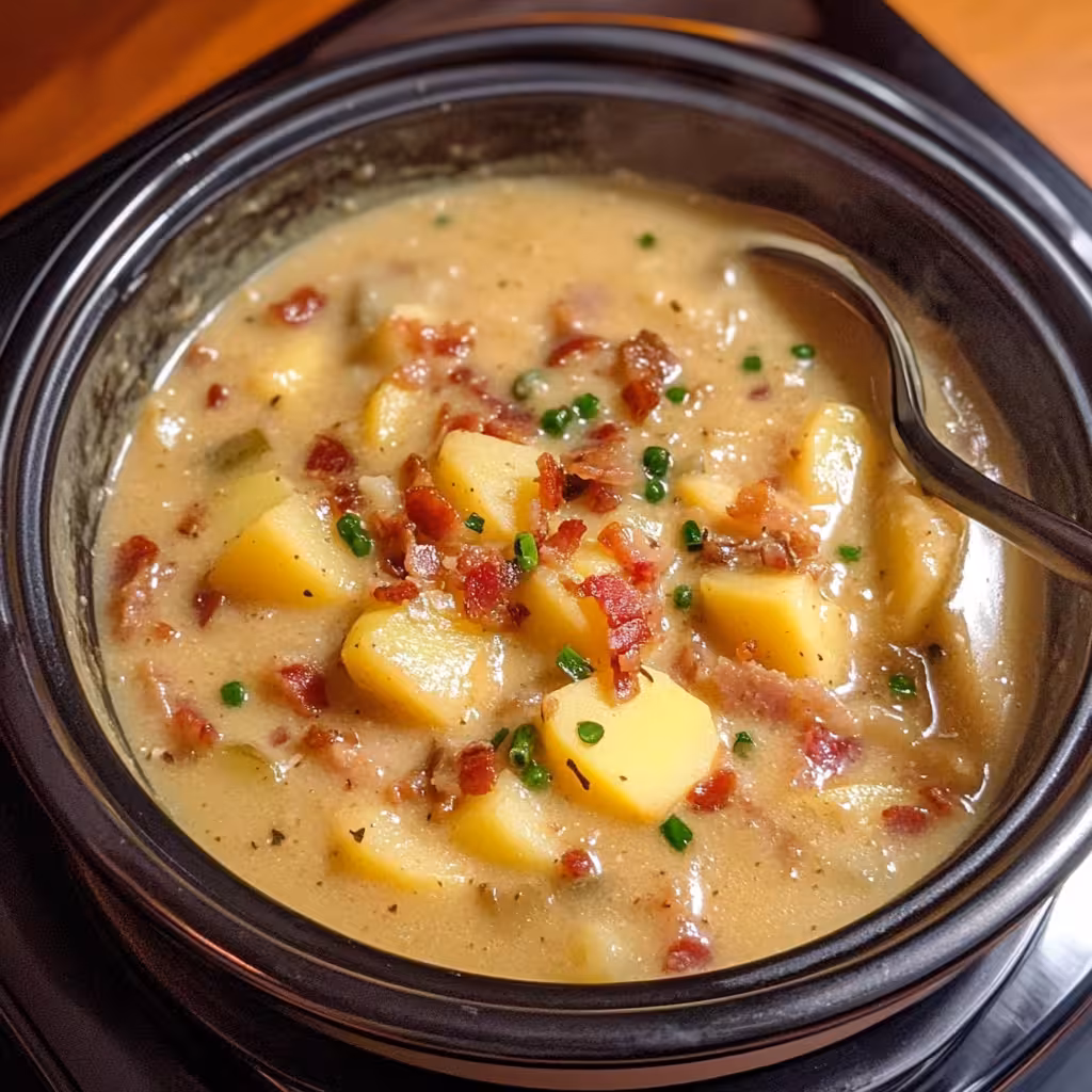 Slow Cooker Creamy Potato Bacon Soup