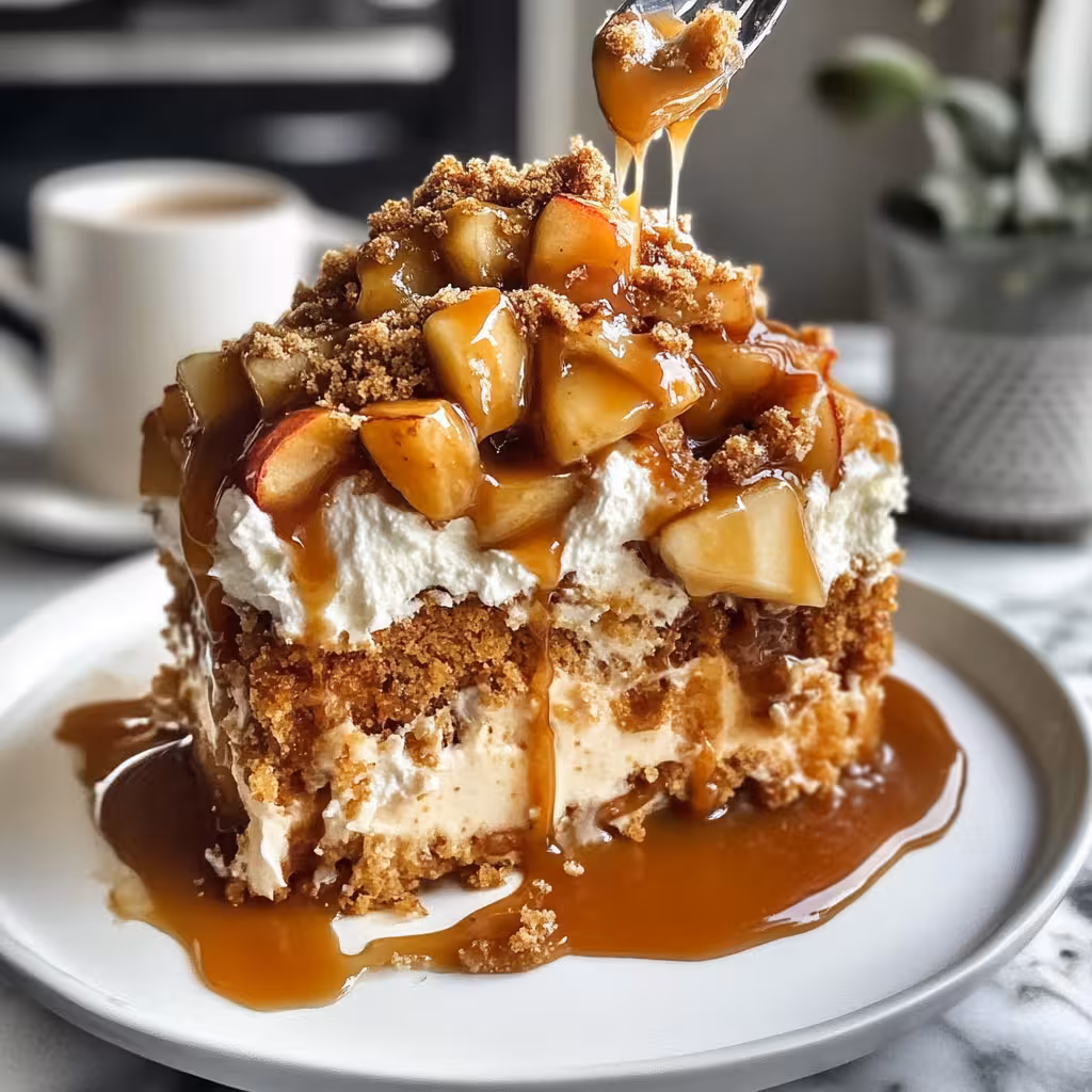 Satisfy your sweet tooth with this delicious Caramel Apple Poke Cake! This easy Thanksgiving dessert features moist cake infused with caramel and topped with tender apples and a creamy frosting. Perfect for your holiday table, it's a crowd-pleaser that combines the flavors of fall in every bite. Enjoy this comforting treat with family and friends!