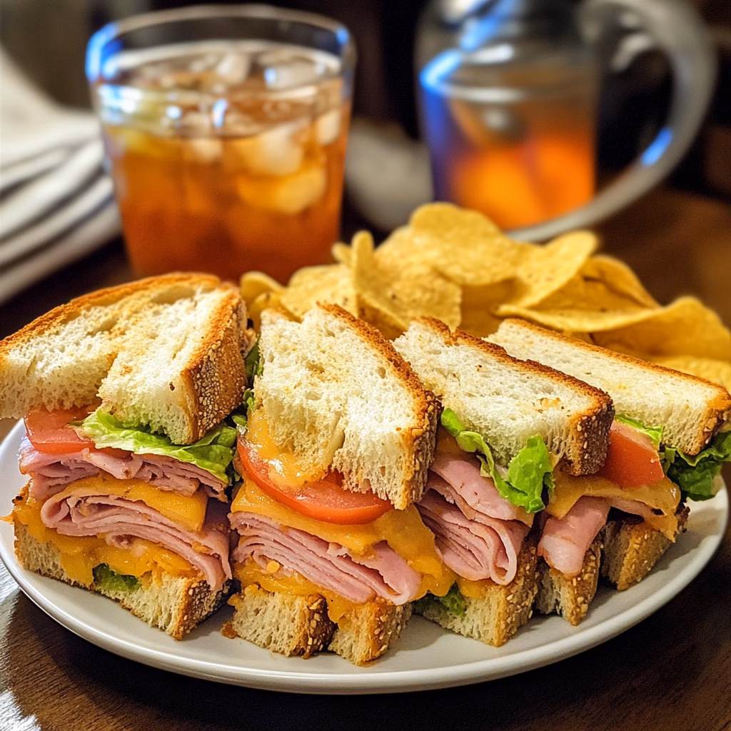 Make a delicious Club Sandwich at home with layers of turkey, bacon, lettuce, and tomato! This easy recipe is perfect for lunch or a quick dinner. Serve with your favorite chips or a side salad for a tasty meal that's sure to satisfy! Enjoy this classic comfort food everyone loves!
