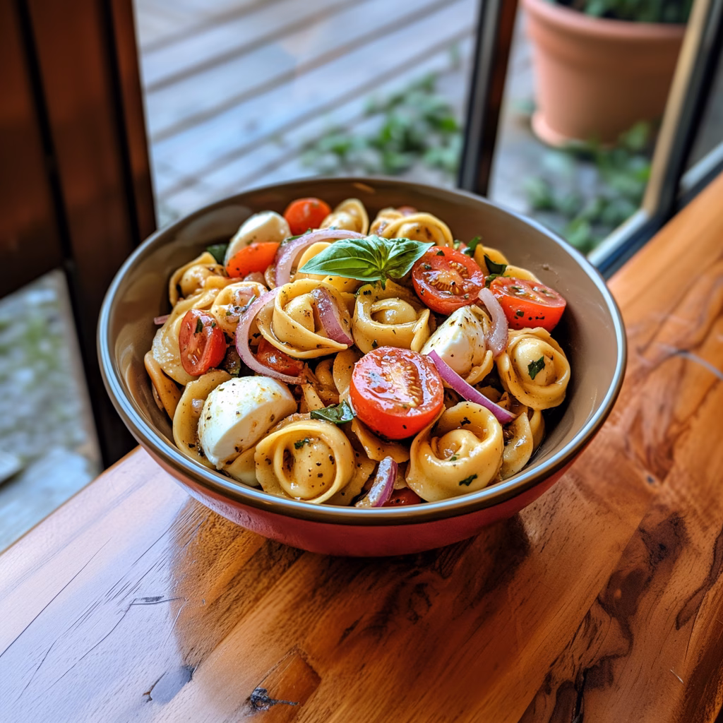 Enjoy a fresh and delicious Creamy Caprese Tortellini Salad with Balsamic Vinaigrette! This easy recipe combines tender tortellini, juicy tomatoes, creamy mozzarella, and fragrant basil, all tossed in a tangy balsamic dressing. Perfect for summer picnics, potlucks, or a light meal. Quick to make and absolutely satisfying!