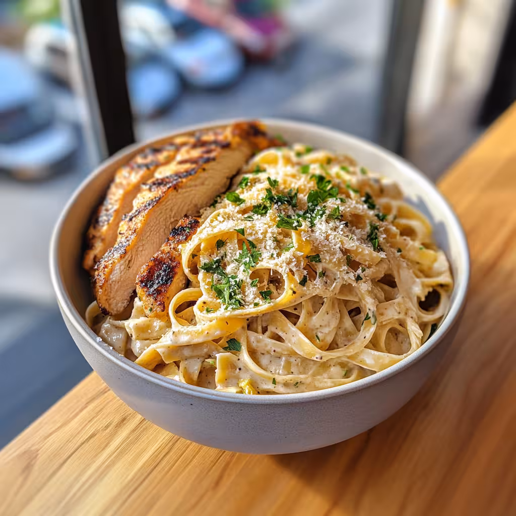 Savor the rich flavors of Creamy Chicken Fettuccine Alfredo with Parmesan Cheese! This easy pasta recipe combines tender chicken and fettuccine in a luscious, creamy sauce. Perfect for a cozy dinner or impressing your guests. Enjoy this delicious meal in just 30 minutes!