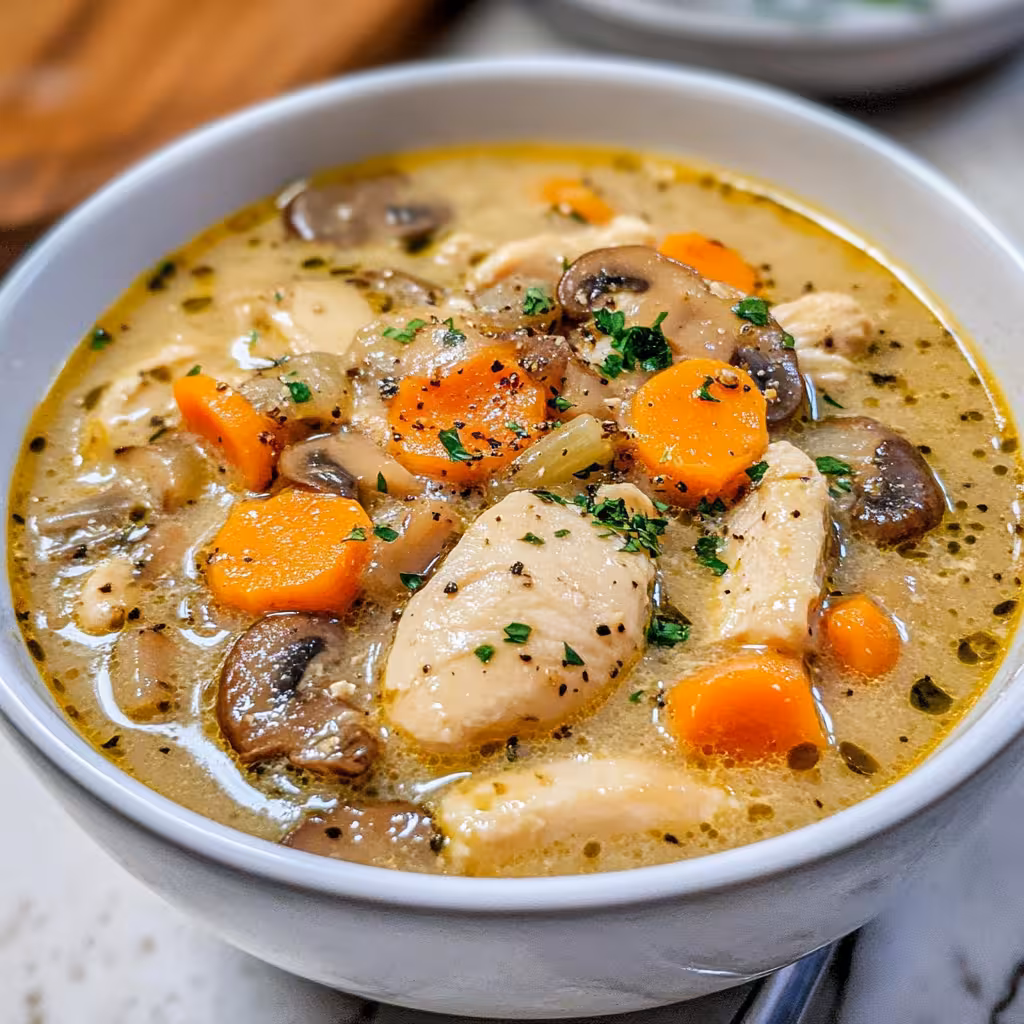 Creamy Chicken + Mushroom Soup