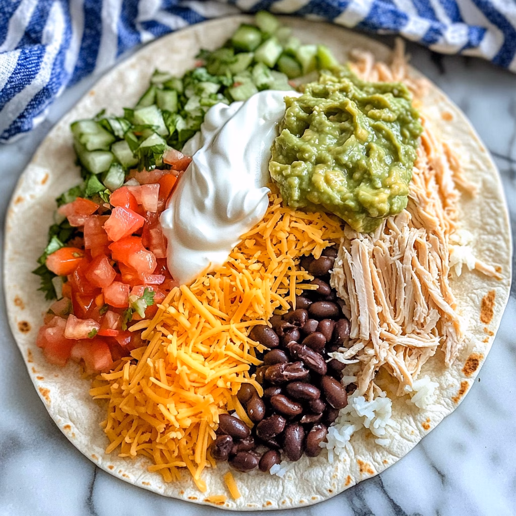 Savor the bold flavors of Seven Layer Chicken Burritos! This simple recipe layers seasoned chicken, beans, cheese, and fresh veggies—all wrapped in a warm tortilla. Perfect for family dinners or meal prep, these burritos are ready in no time. Enjoy a delicious and satisfying meal that's great for parties or busy nights!