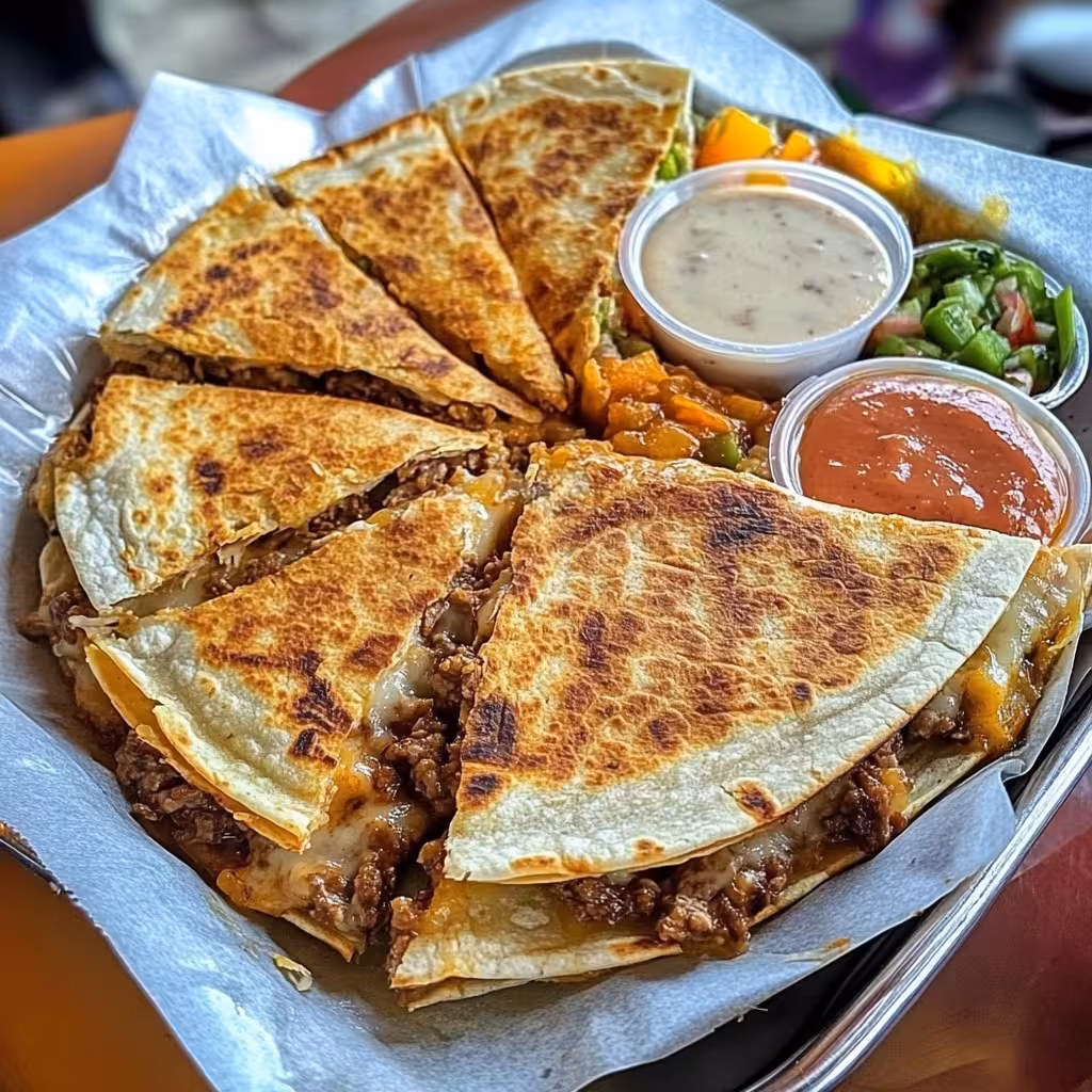 Savor the rich flavors of Birria Quesadilla! This tasty Mexican dish features crispy tortillas filled with savory birria meat, melty cheese, and fresh herbs. Perfect for a cozy meal or a fun gathering with friends, it's easy to make and sure to impress. Dip it in the delicious consomé for an extra burst of flavor! Enjoy this comfort food today!