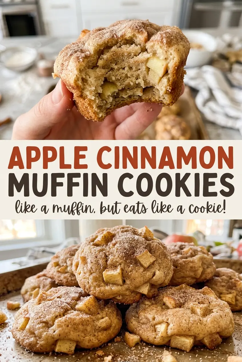 Apple Cinnamon Muffin Cookies soft cinnamon centers