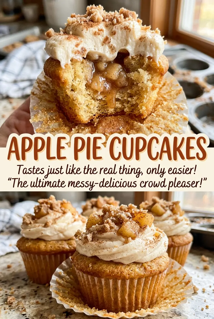 Apple Pie Cupcakes with creamy buttercream