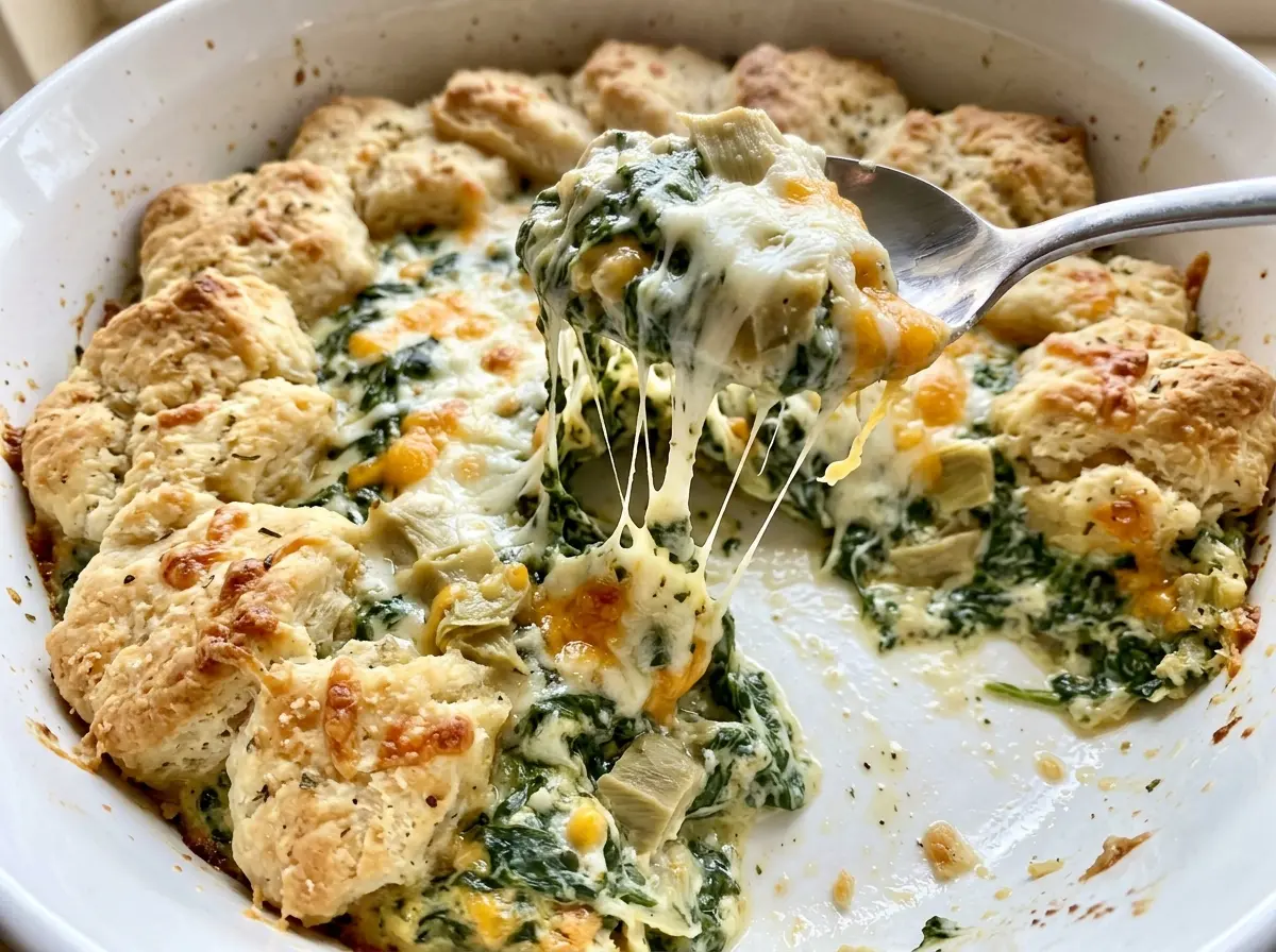 Baked Biscuit Wreath Dip golden pull-apart biscuits