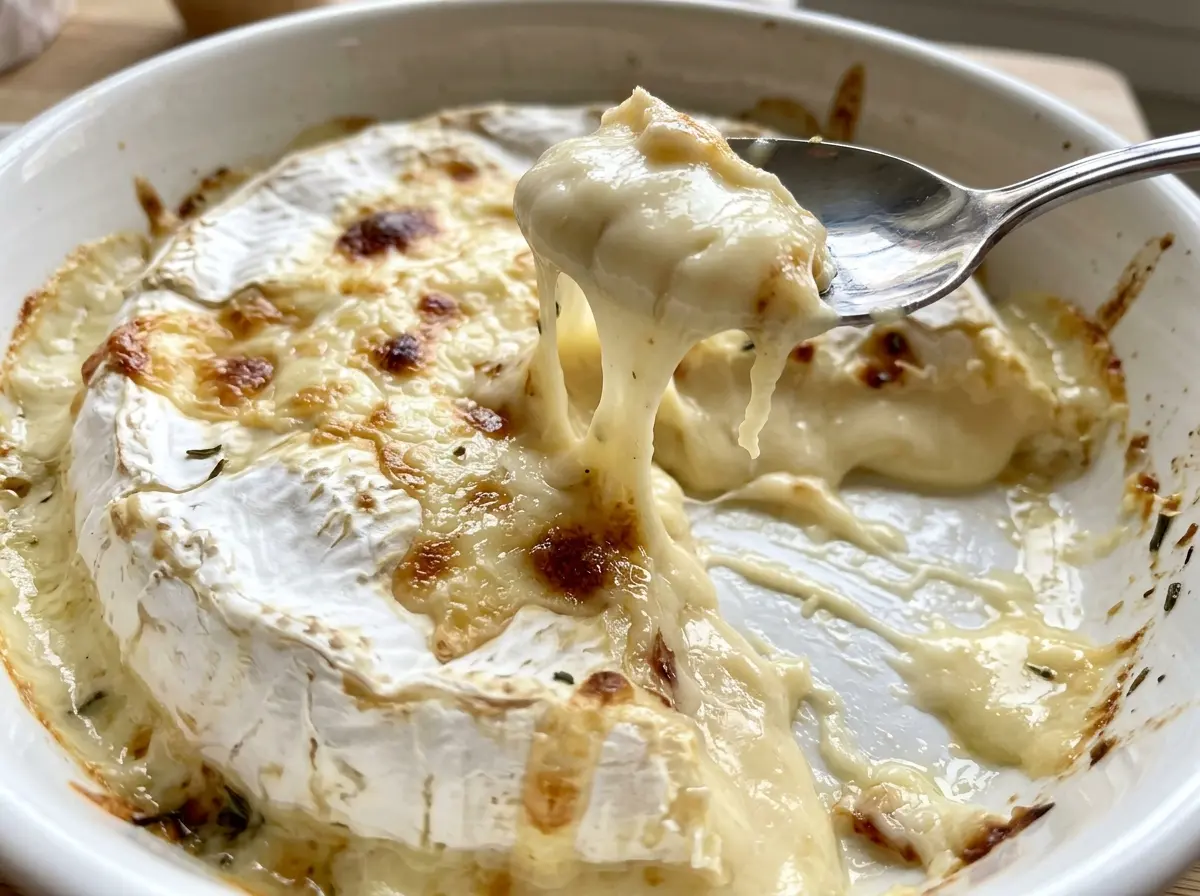 Baked Brie with honey pecan rosemary topping