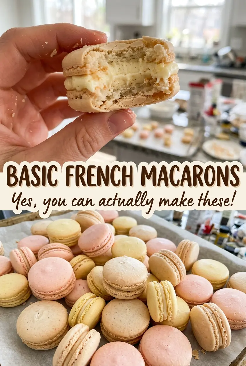 Basic French macarons with delicate almond shells