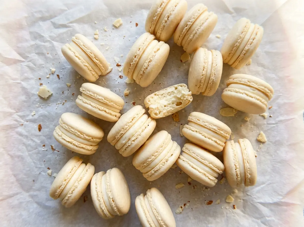 Basic French macarons with smooth chocolate centers