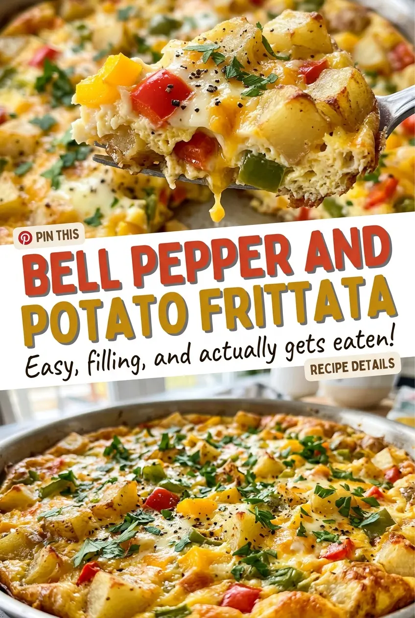 Bell Pepper and Potato Frittata golden cheesy wedges