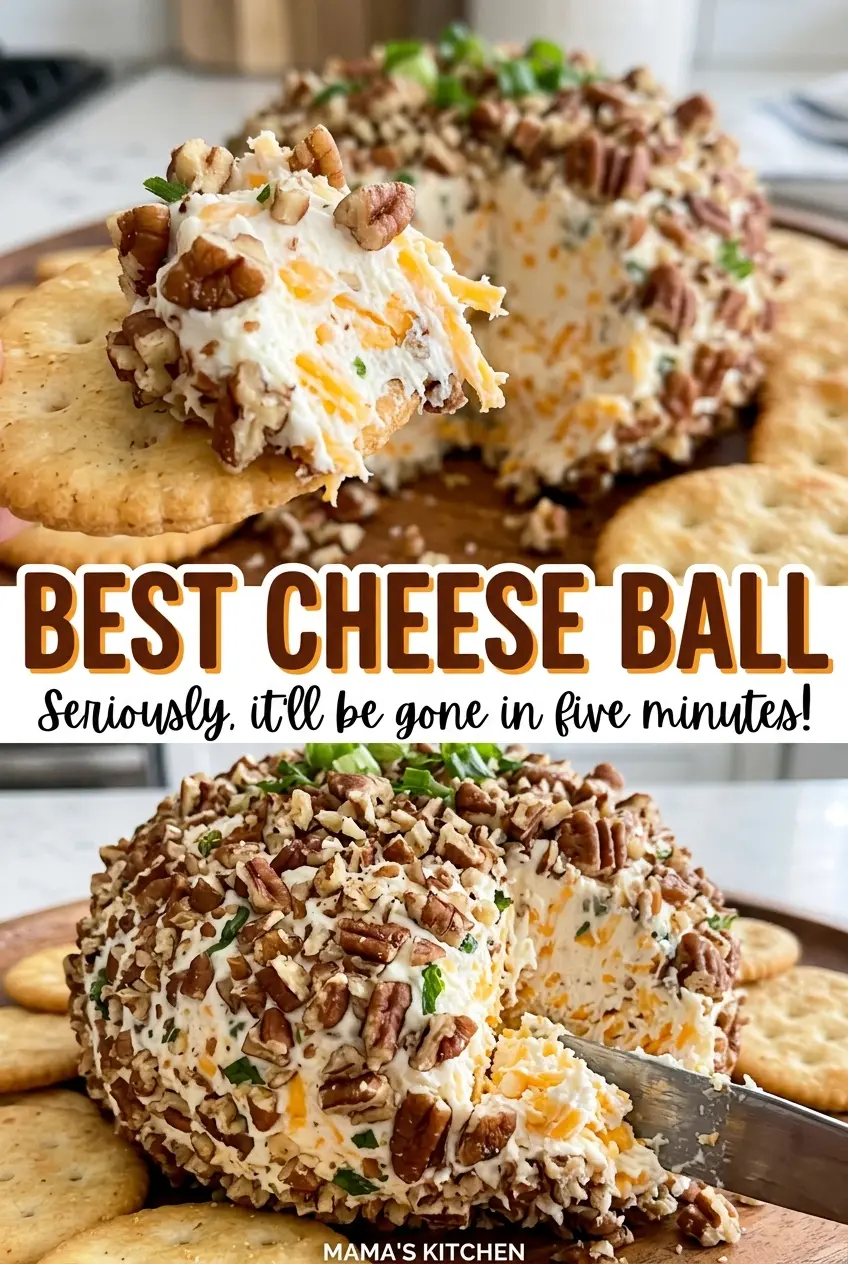 Best Cheese Ball with savory cheddar pecans