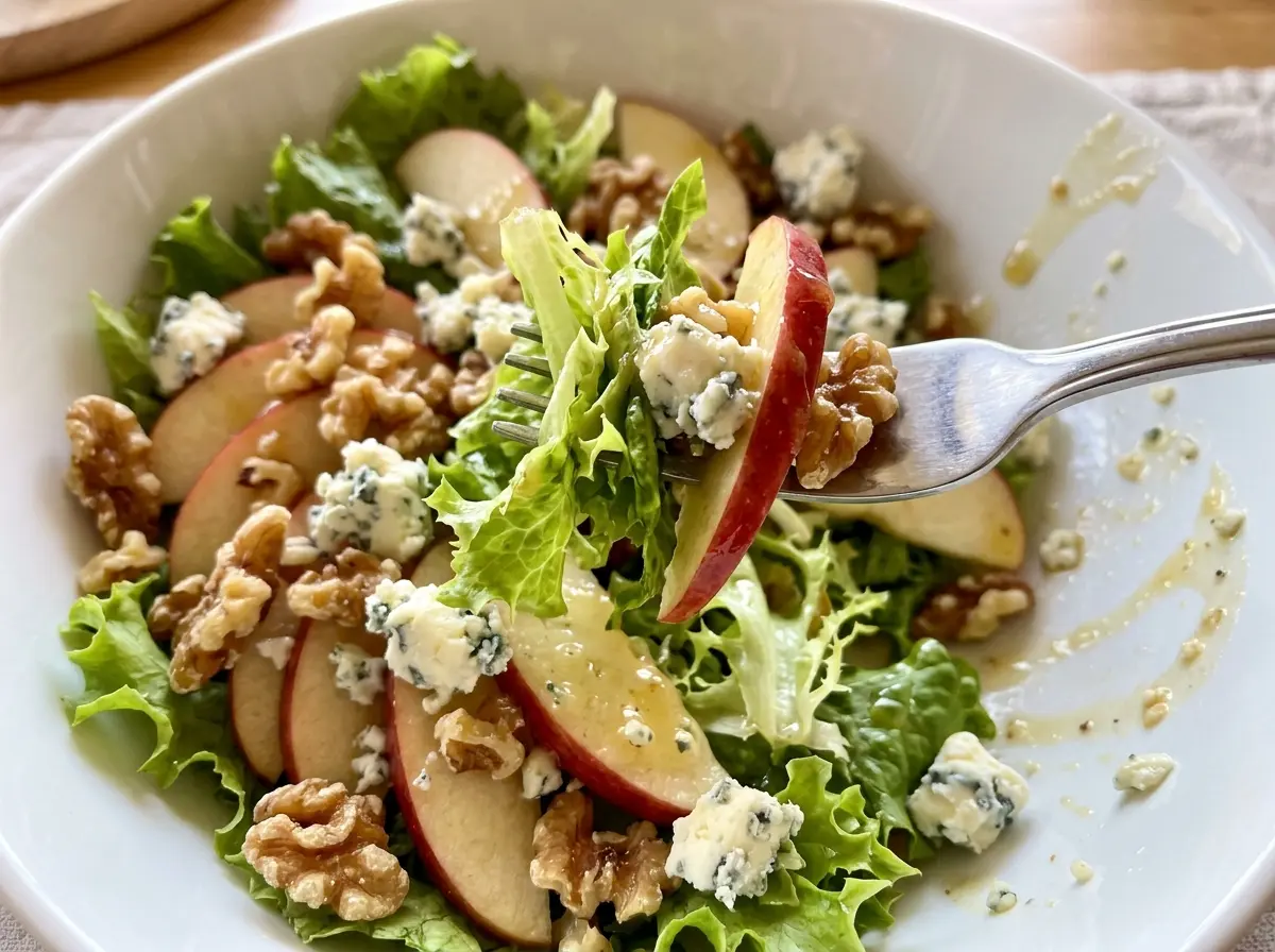 Blue Cheese Apple Walnut Salad crisp colorful greens