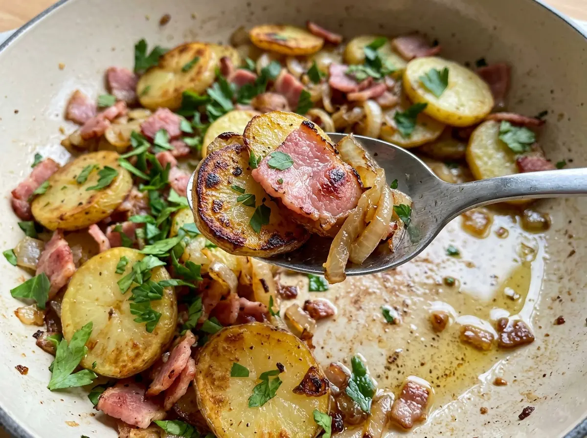 Bratkartoffeln German Fried Potatoes golden crispy browned