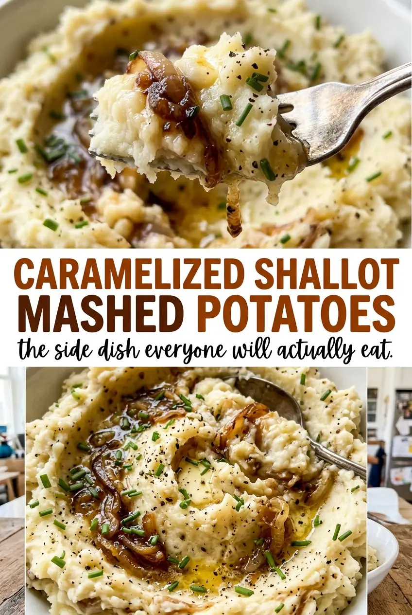 Caramelized Shallot Mashed Potatoes buttery rustic