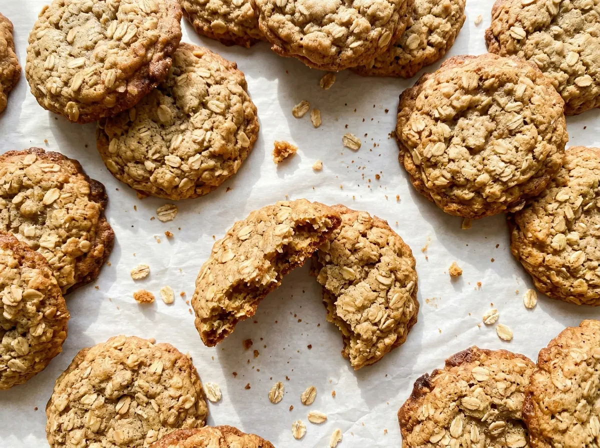 Chewy Oatmeal Cookies golden edges