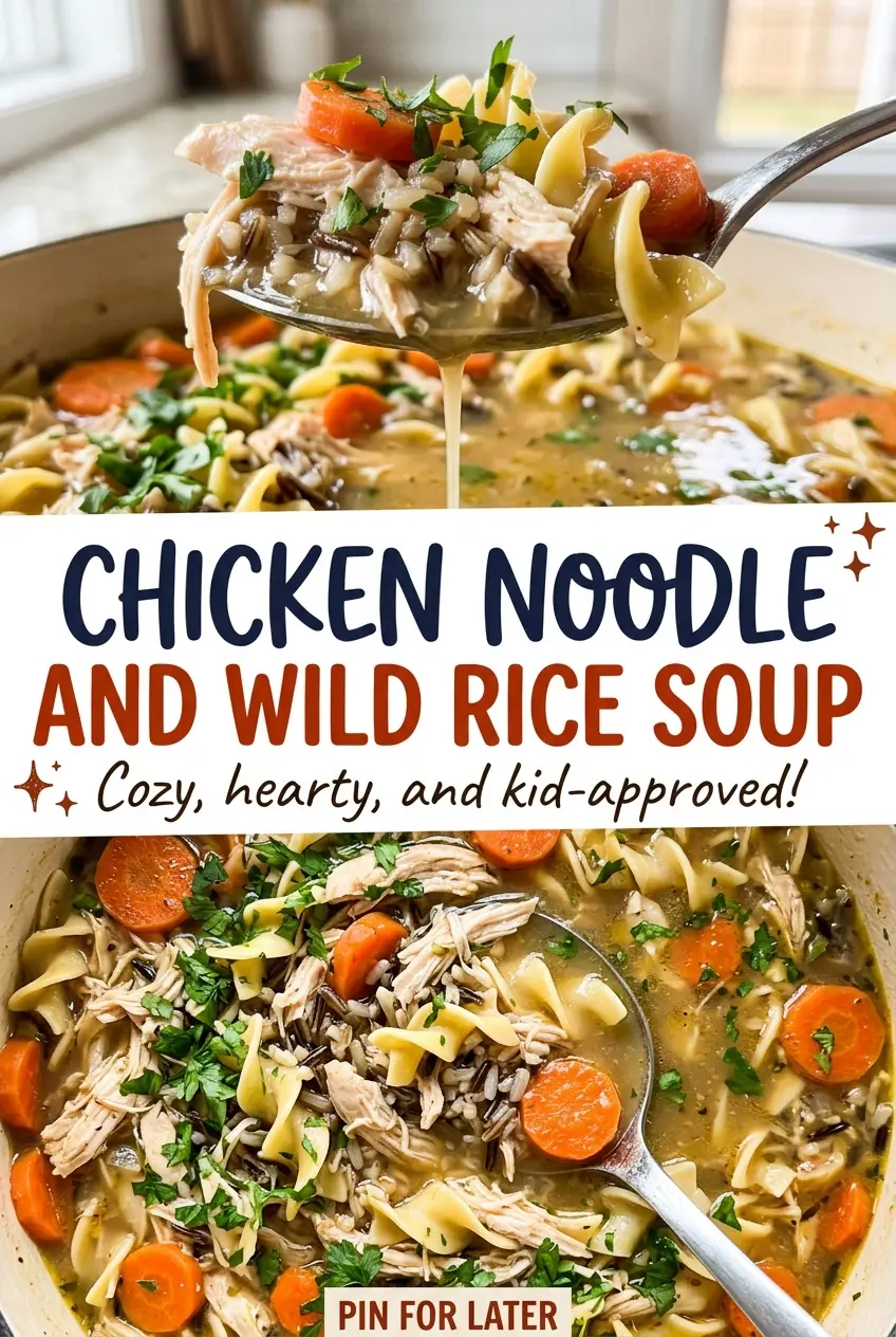 Chicken noodle and wild rice soup tender rustic