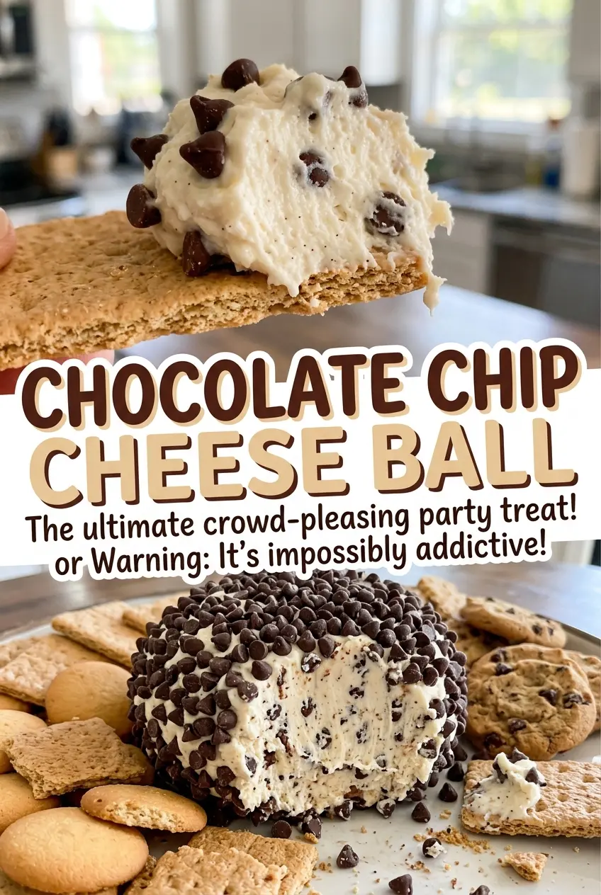 Chocolate Chip Cheese Ball chilled chocolate chip dessert