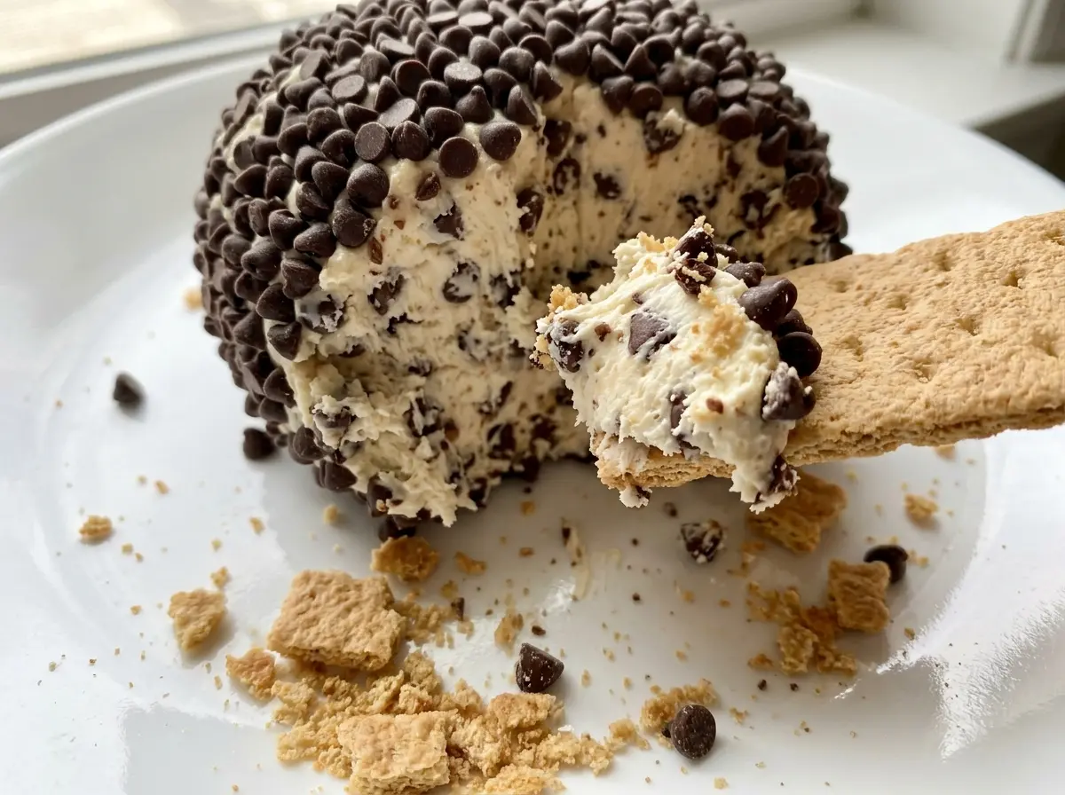Chocolate Chip Cheese Ball creamy chocolate-studded dessert