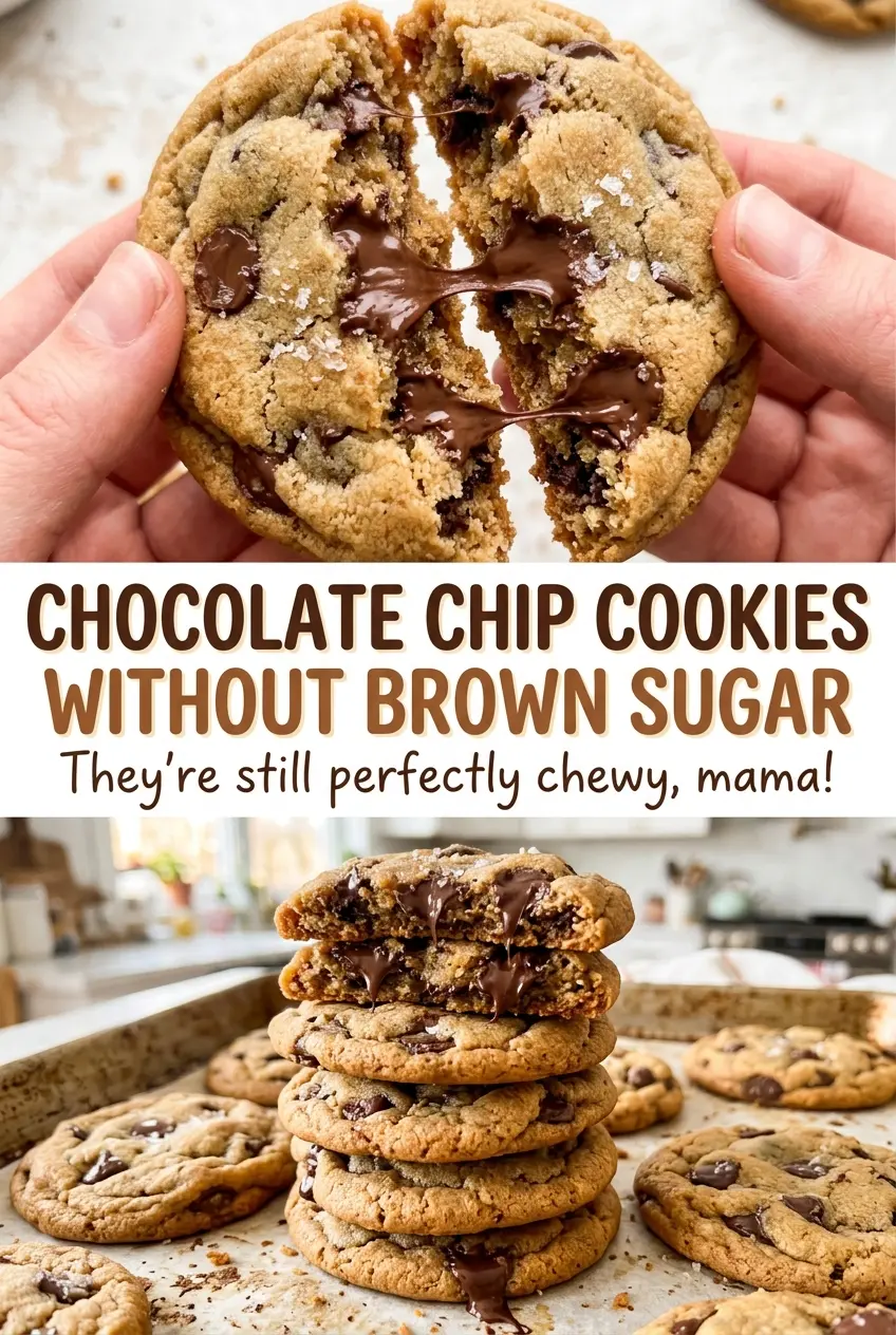 Chocolate chip cookies without brown sugar, soft centers