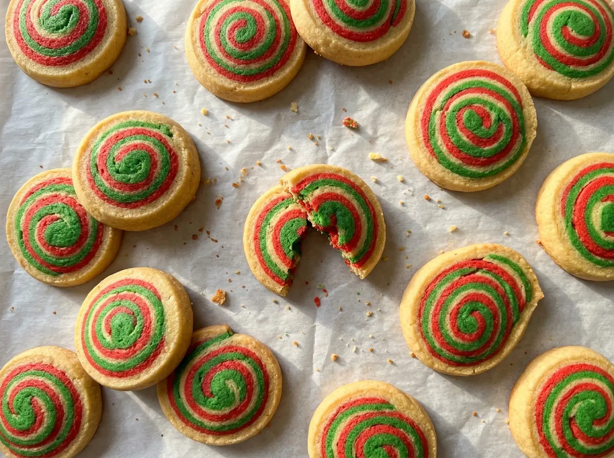 Christmas Pinwheels red green swirls