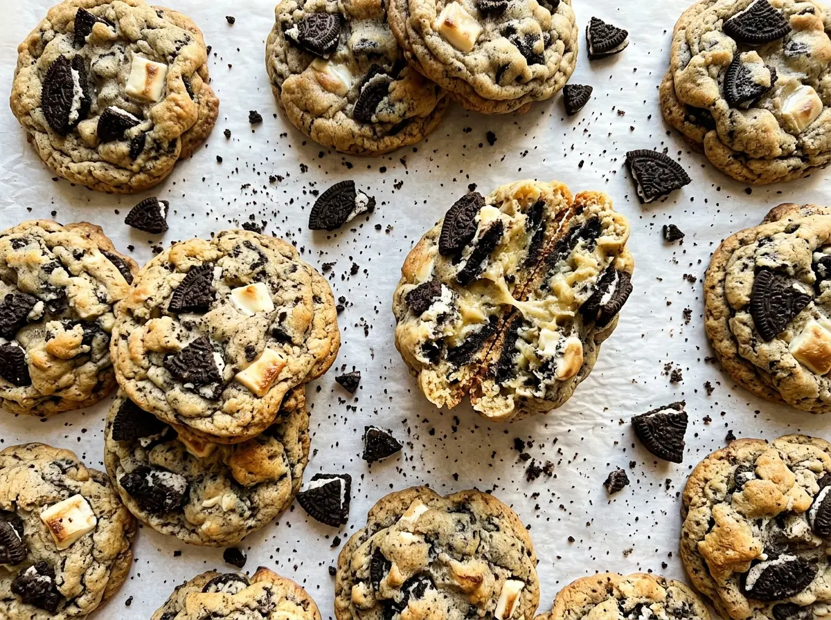 Cookies and Cream Cookies with soft centers