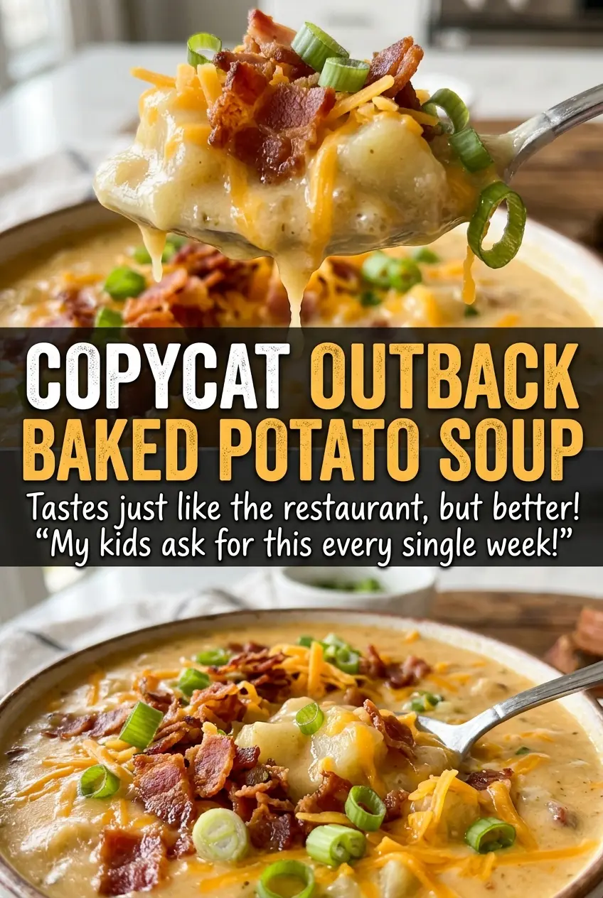 Copycat Outback Baked Potato Soup creamy cheddar bacon