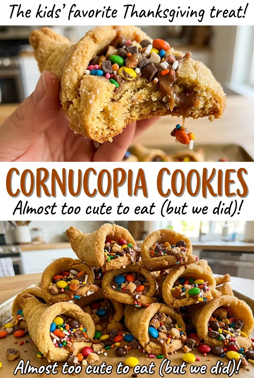 Cornucopia Cookies curved candy corn