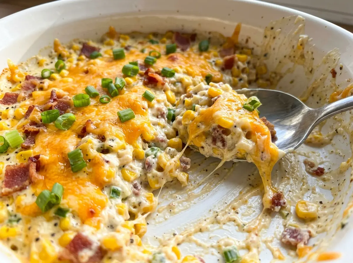 Crack Corn Dip creamy bubbly
