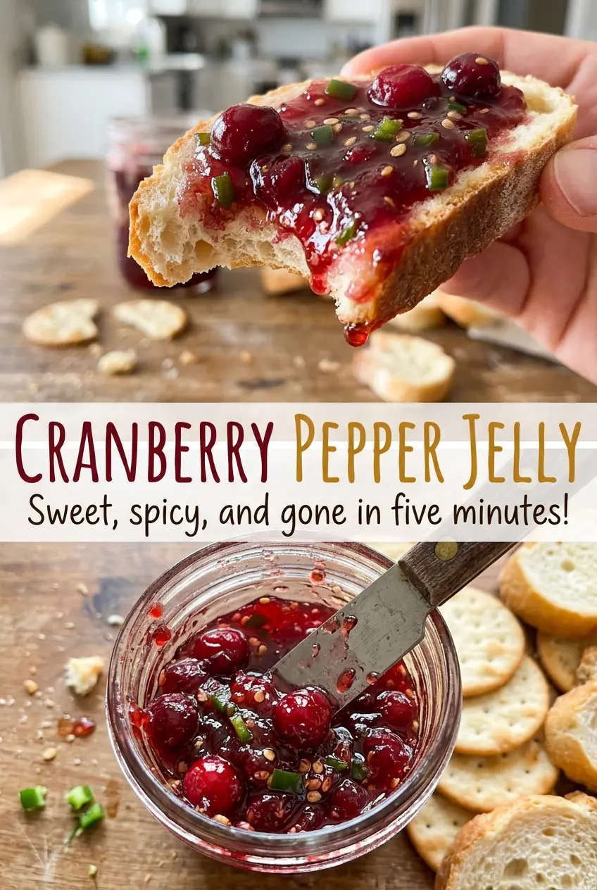 Cranberry Pepper Jelly bright pepper flecks
