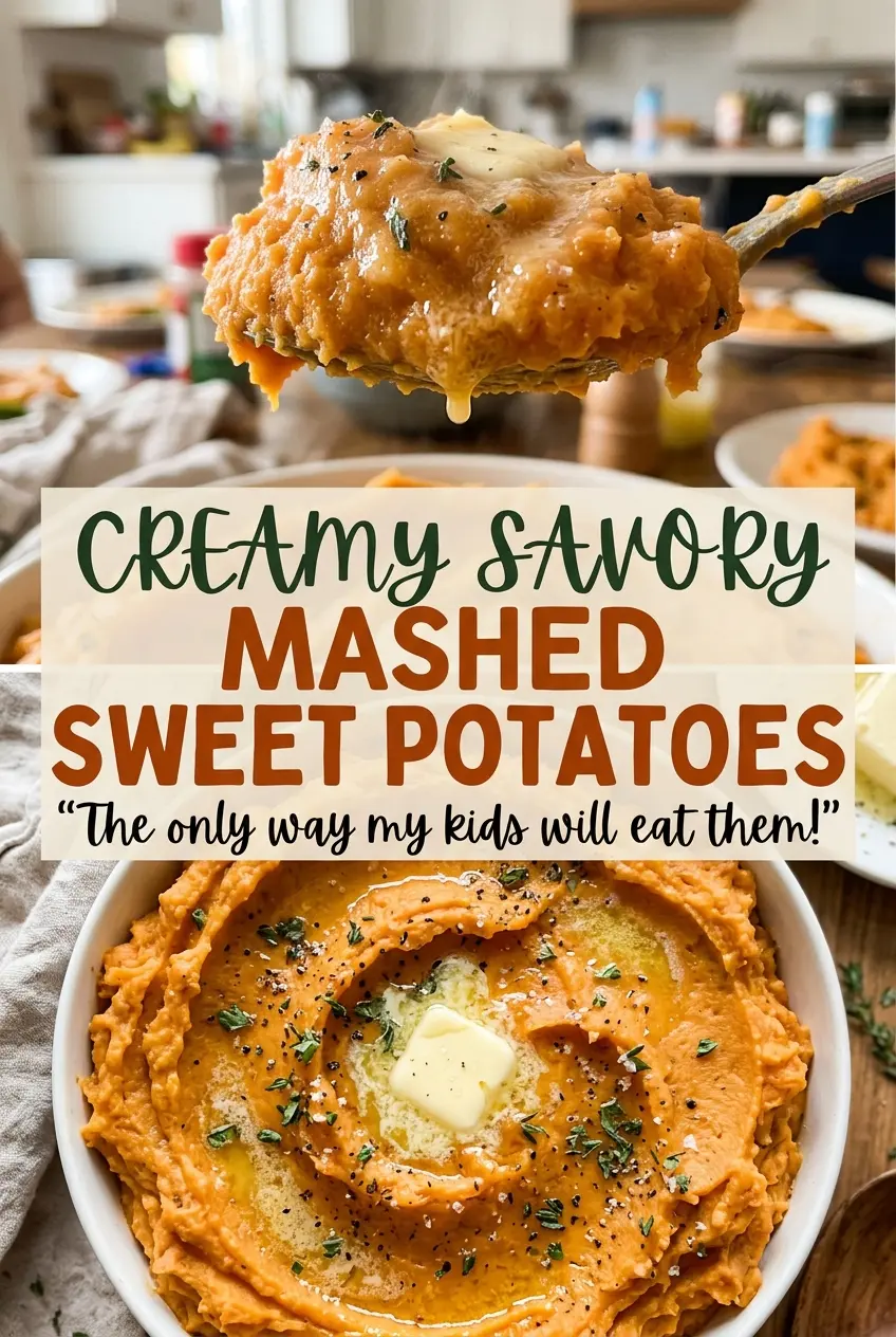 Creamy Savory Mashed Sweet Potatoes fluffy savory side