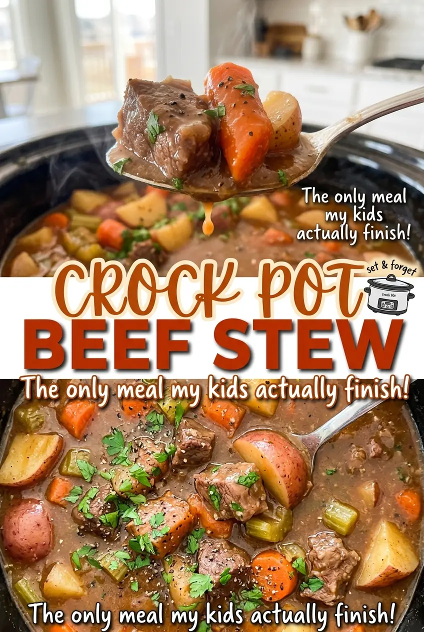 Crock Pot Beef Stew rich broth, tender potatoes